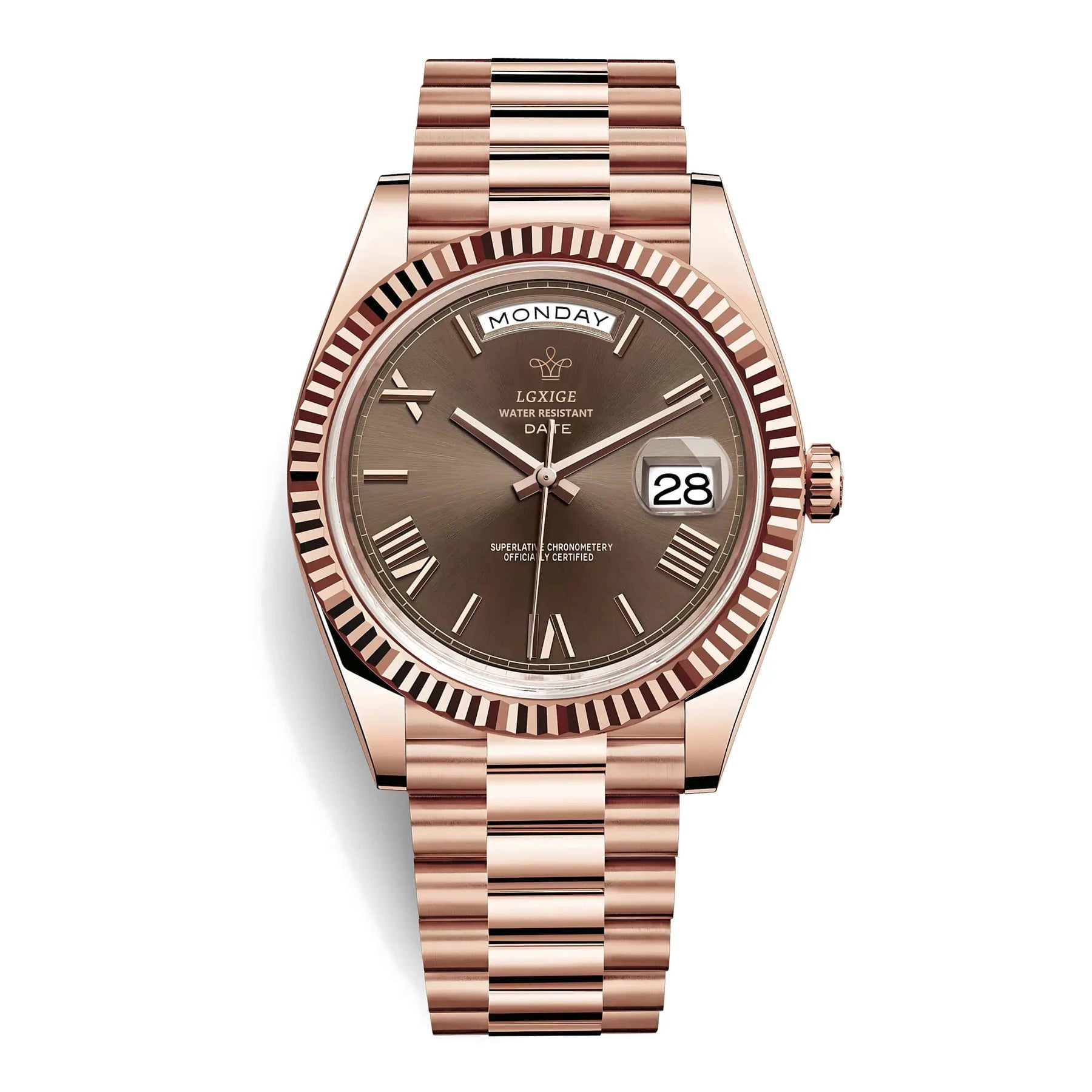 THE DATE - Chocolate - Leclerc Watches