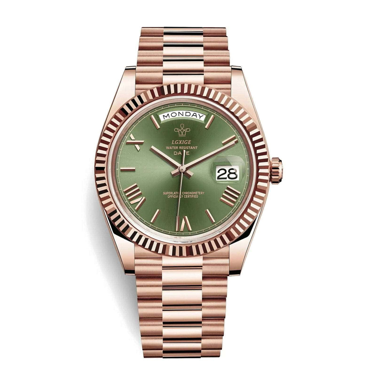THE DATE - Olive - Leclerc Watches