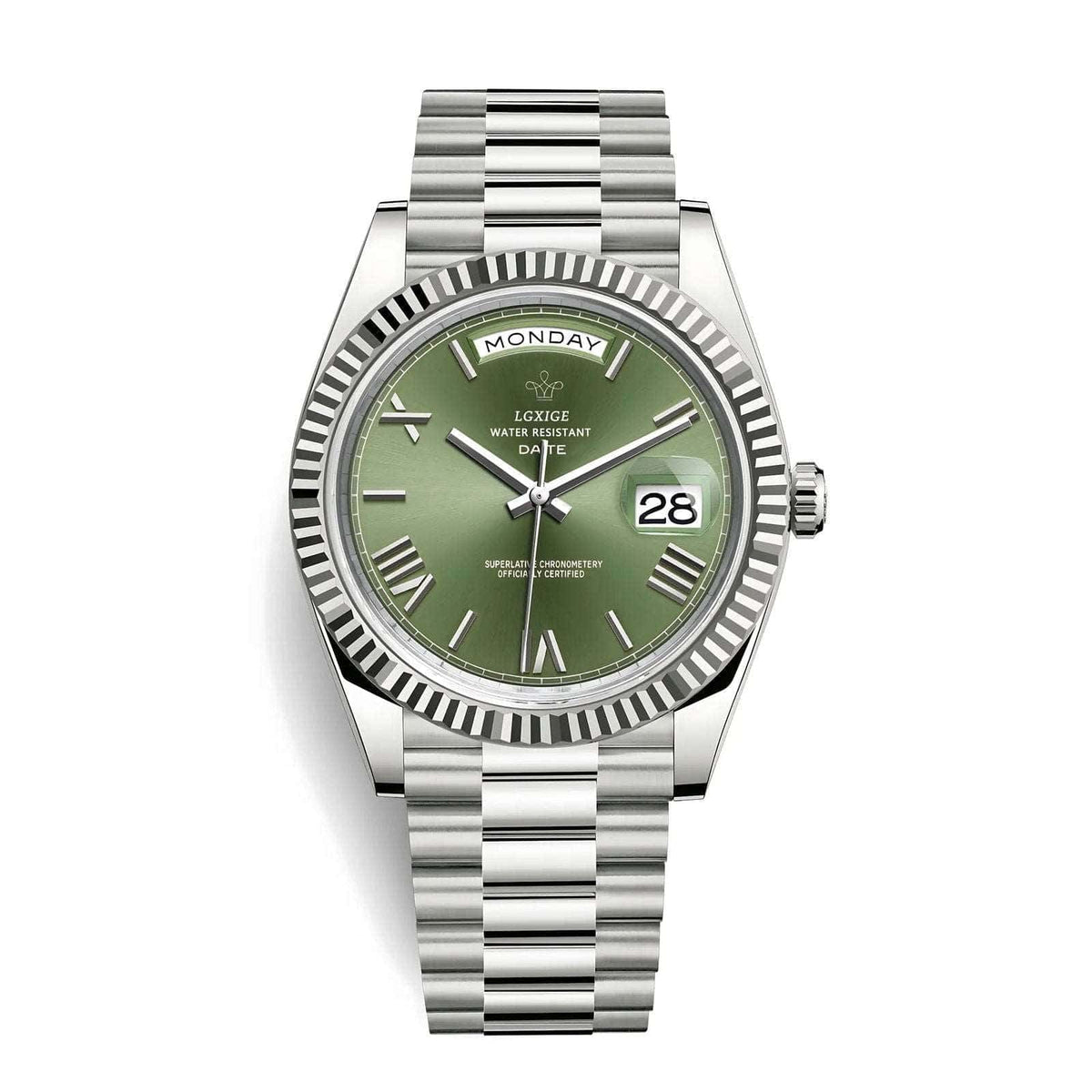 THE DATE - Olive - Leclerc Watches