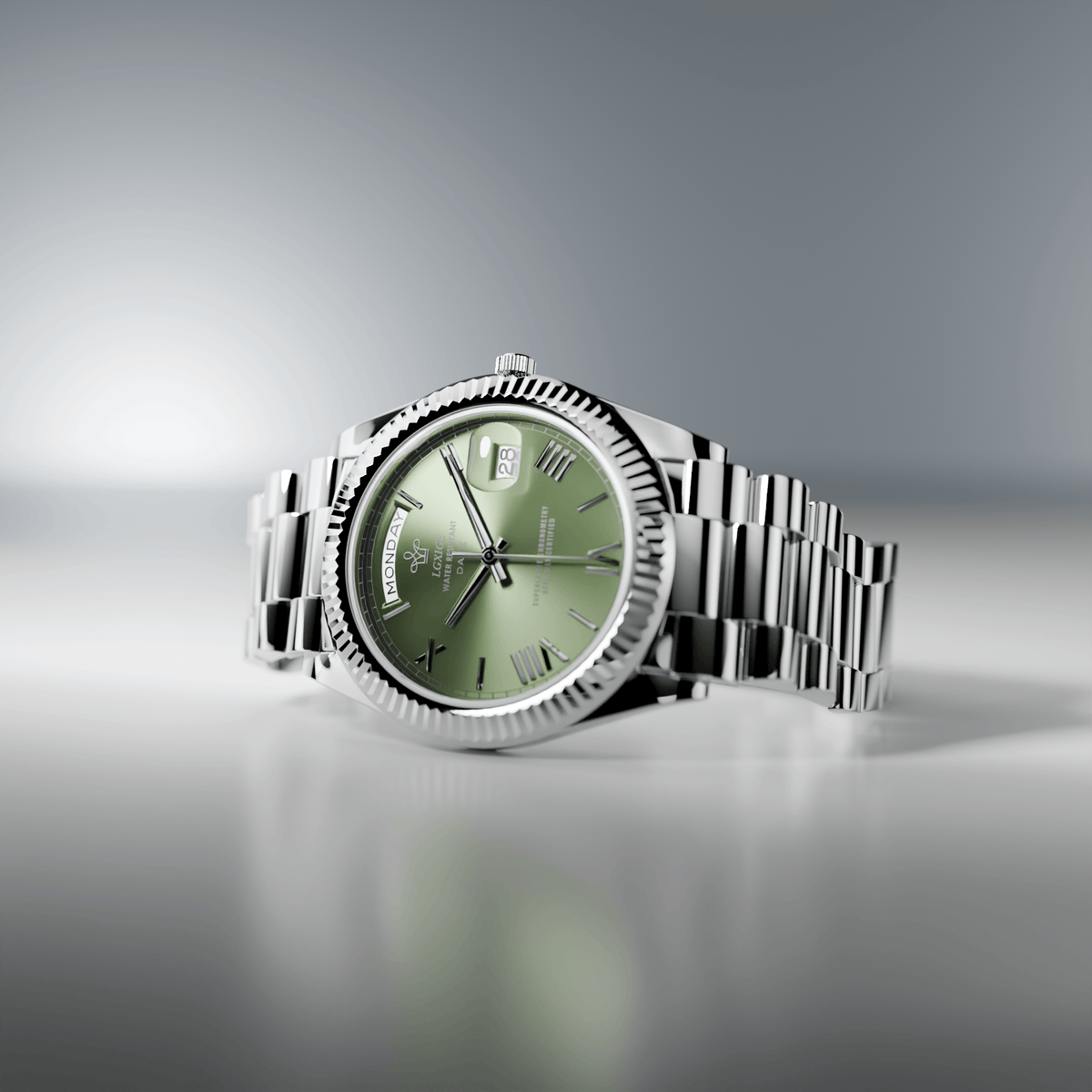 THE DATE - Olive - Leclerc Watches