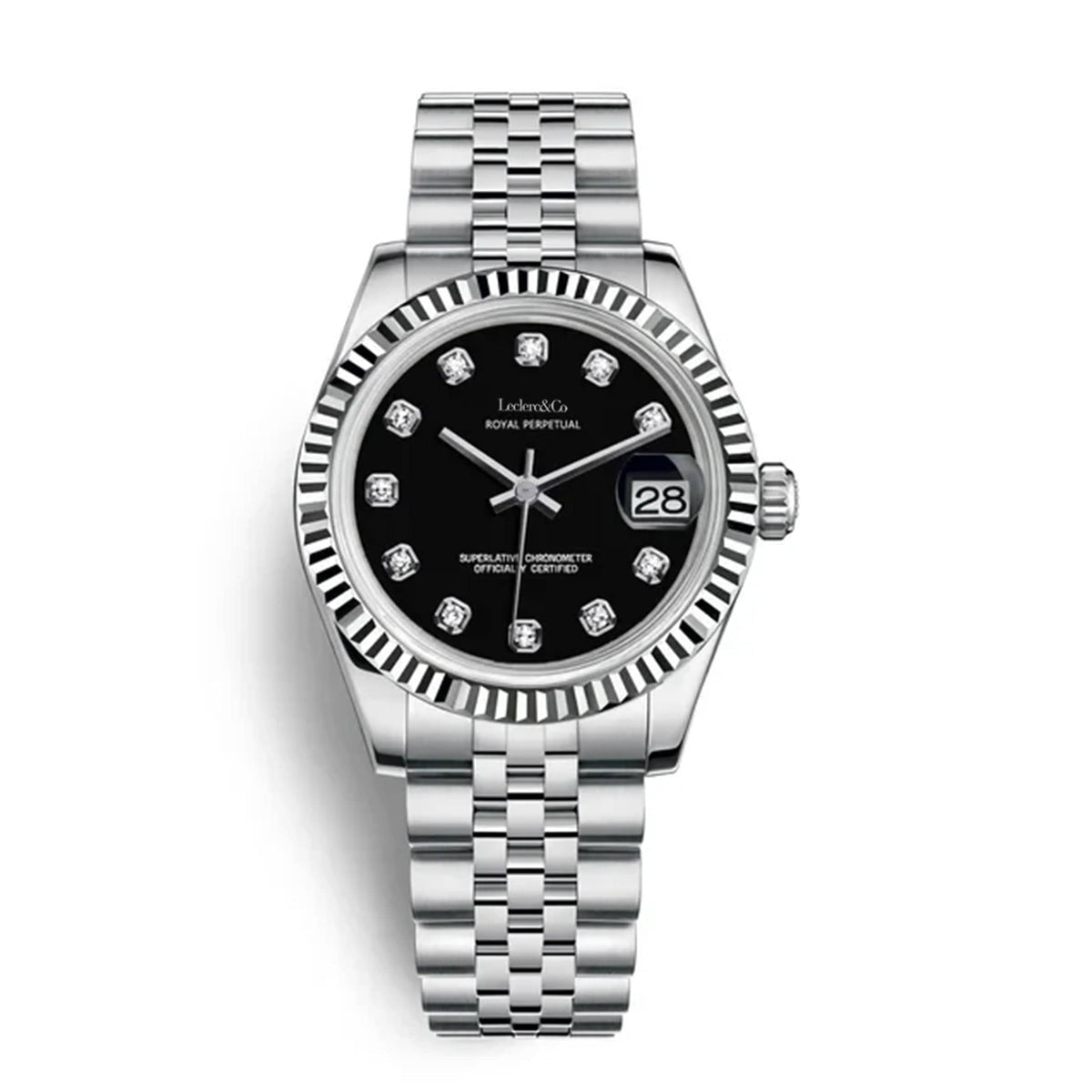 THE LADY DATE - Noir - Leclerc Watches