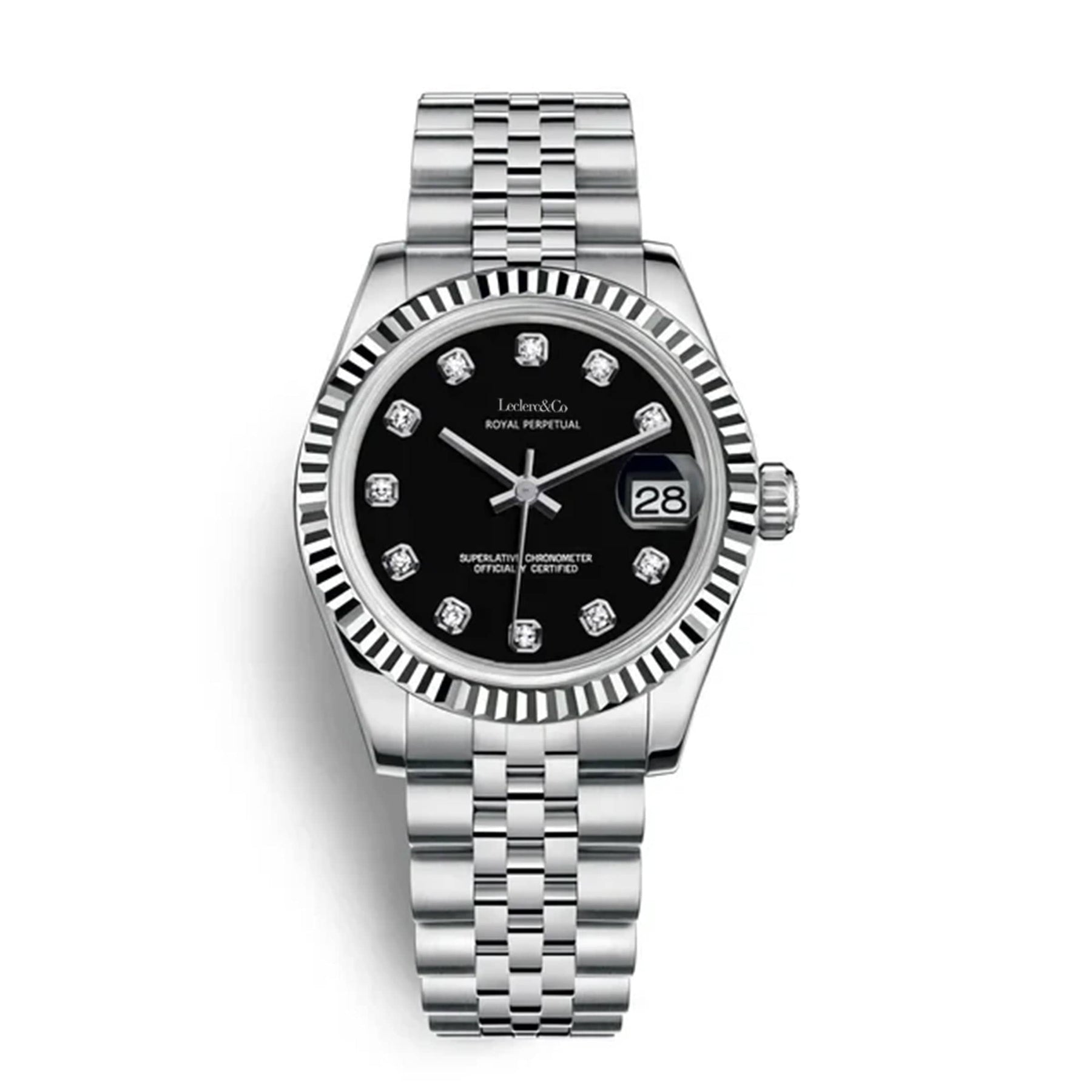 THE LADY DATE - Noir - Leclerc Watches