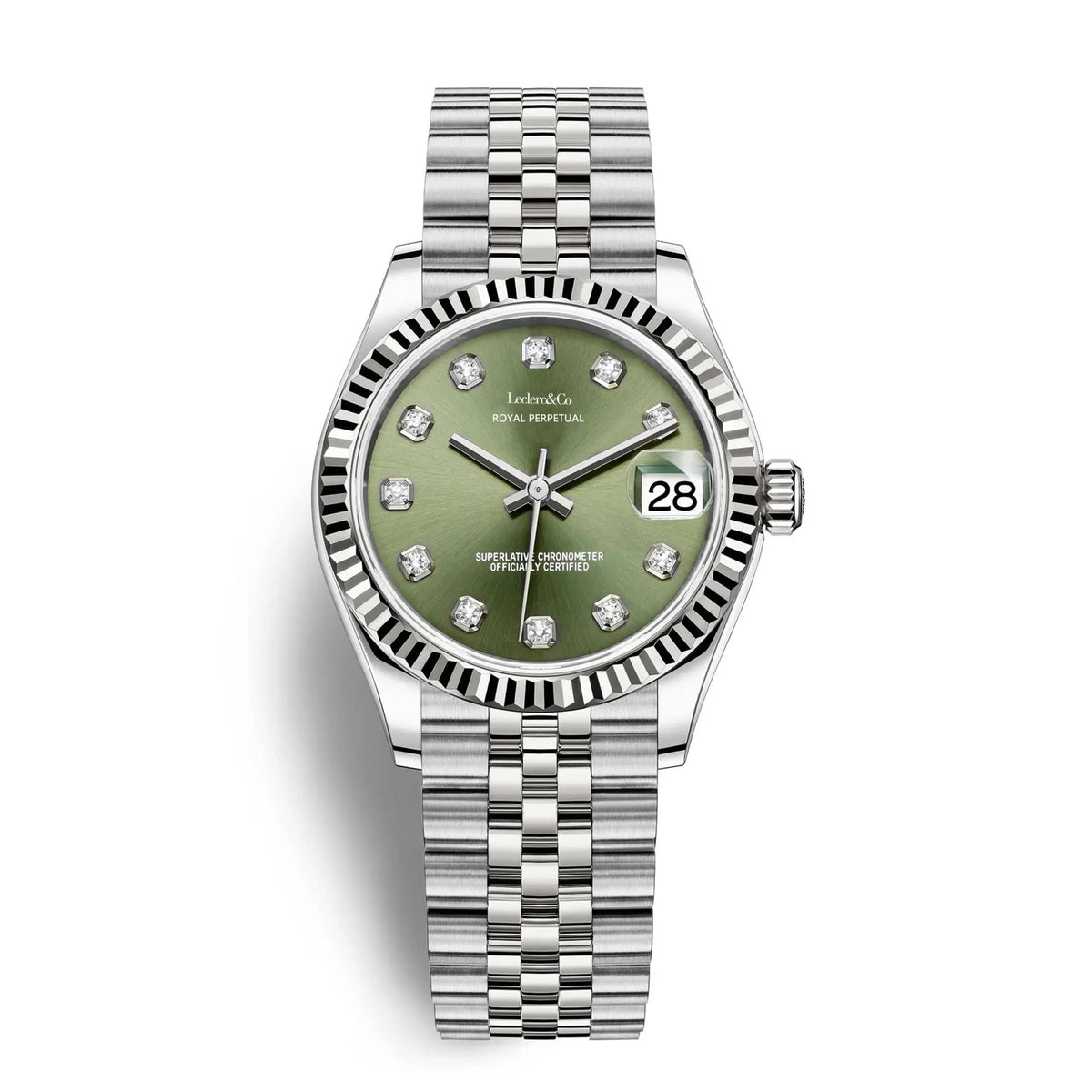 THE LADY DATE - Olive - Leclerc Watches