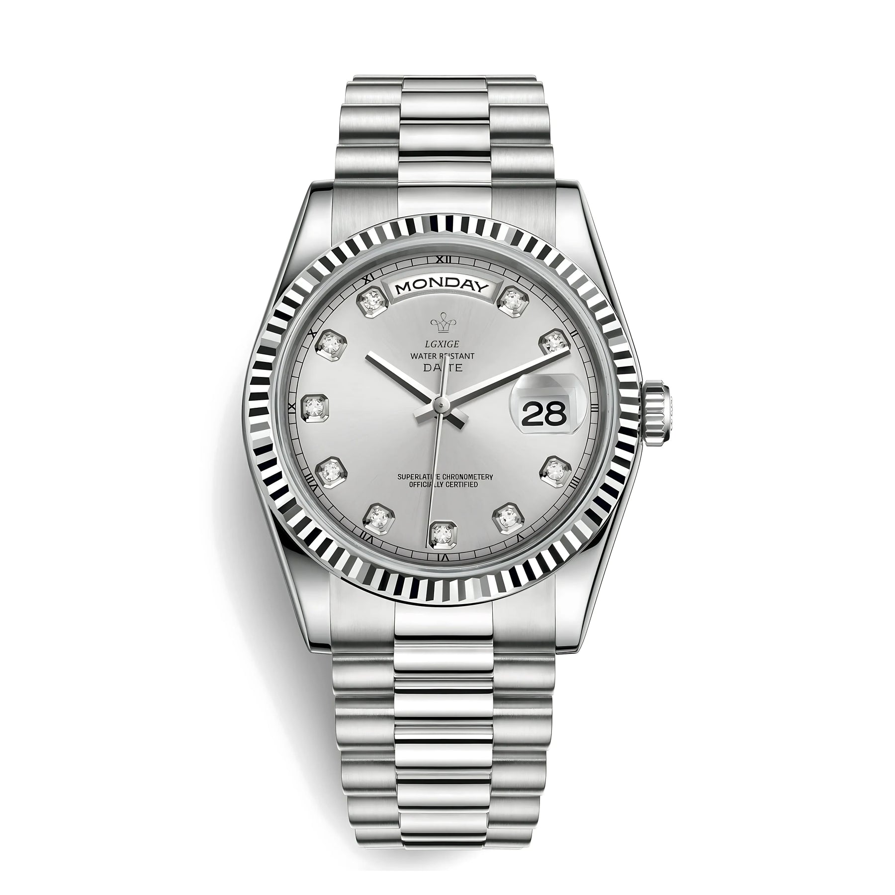 THE DATE JEWELS - Argent Soleil - Leclerc Watches